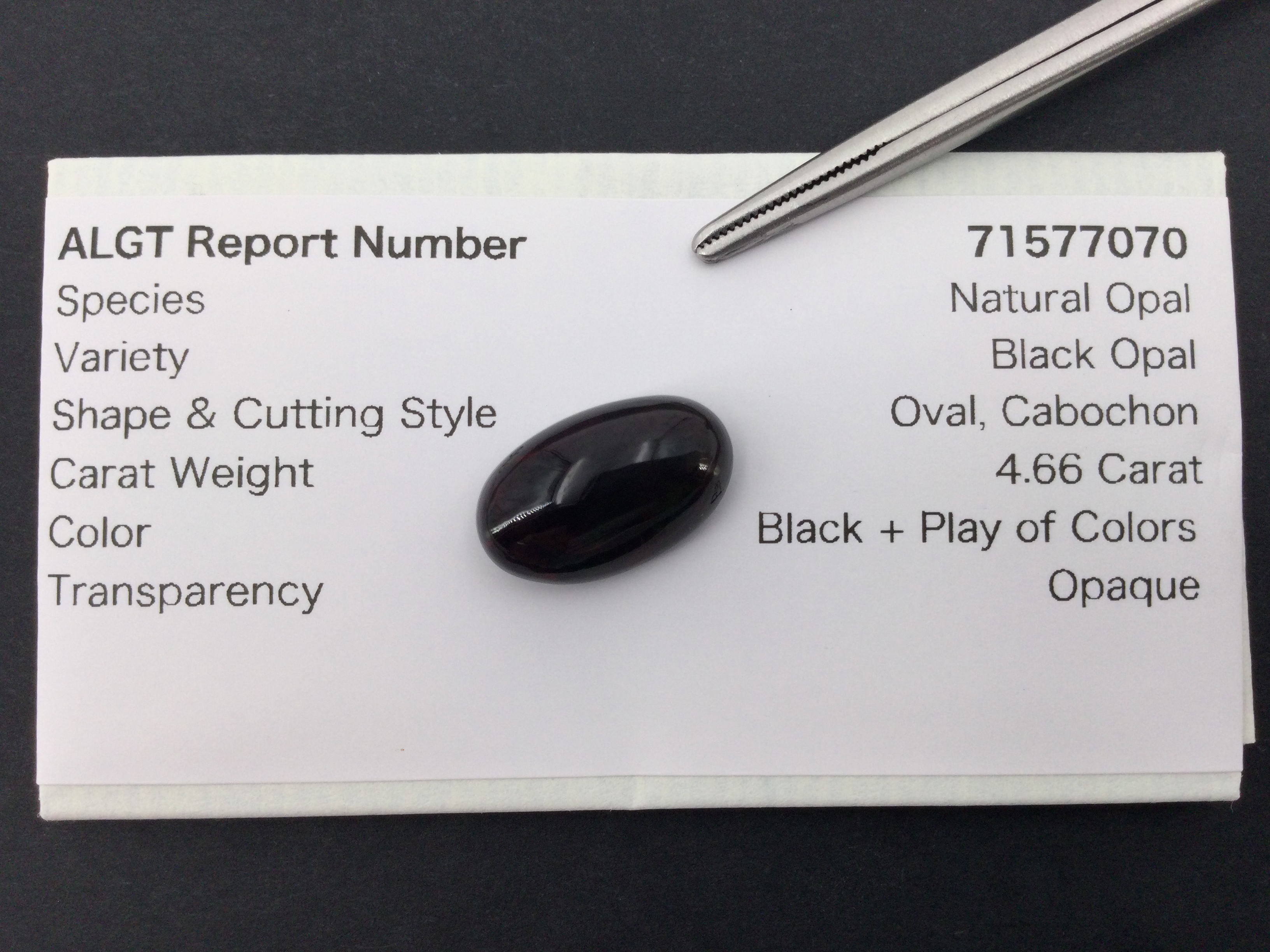 Natural Black Opal-4.66 ct Welo (Ethiopien) B285