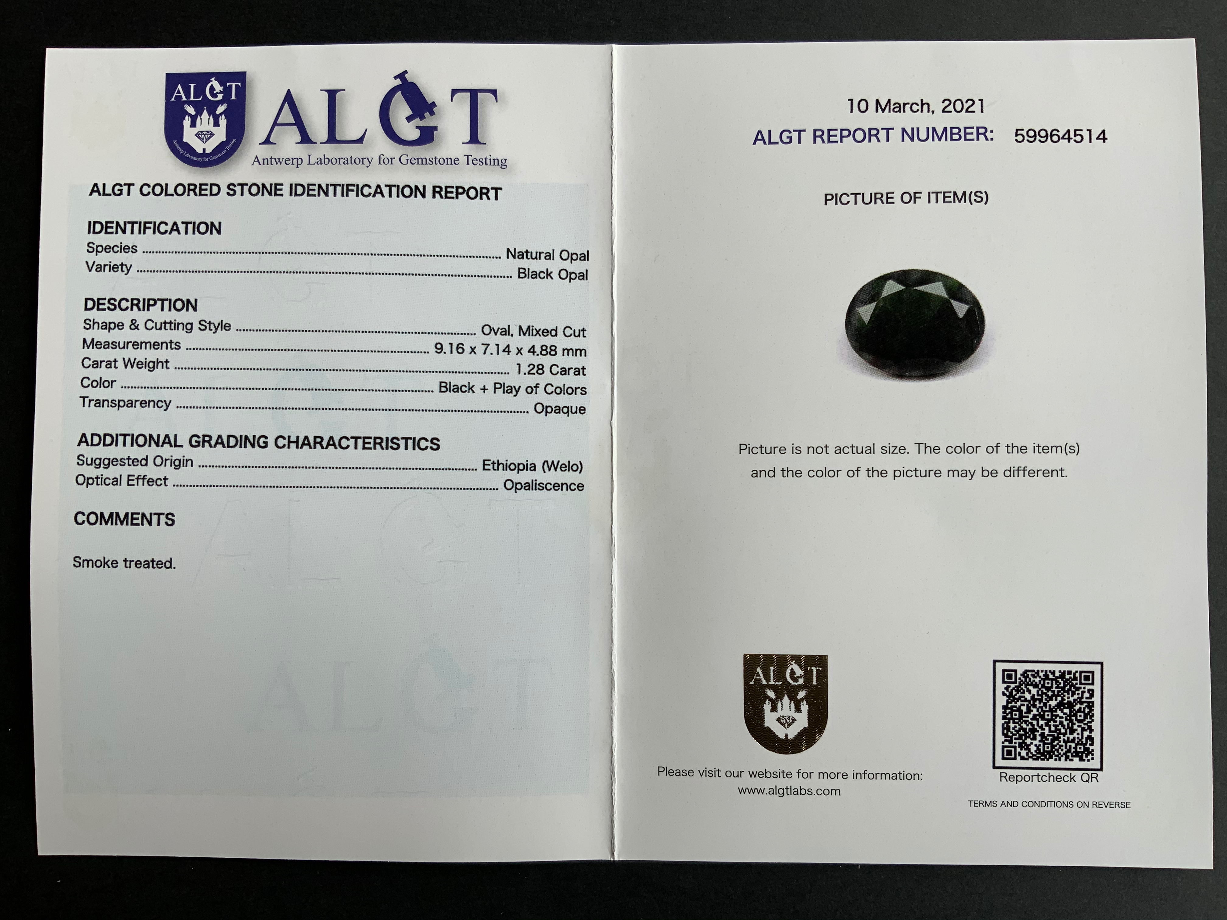 Natural Black Opal-Welo (Ethiopien) B 112